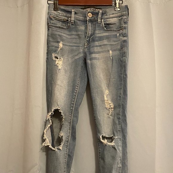 Express Denim - Express Ripped Mid Rise Jeans